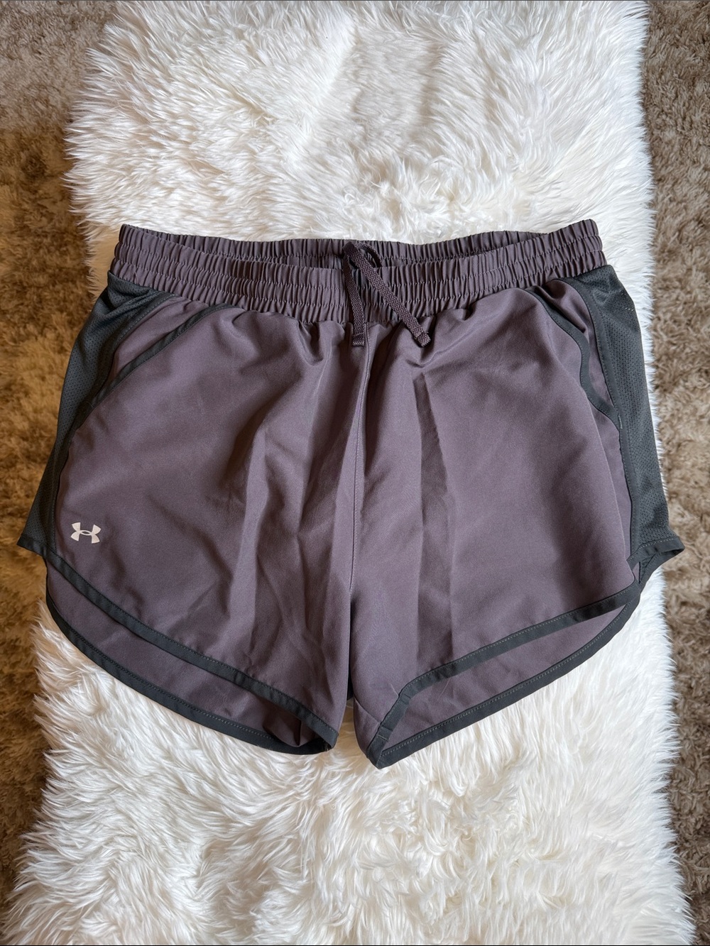 Under Armour Women's Plum Athletic Running Shorts with Black Trim